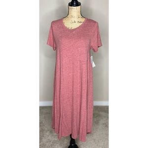 LULAROE- Clay Heathered Carly Dress Size Small